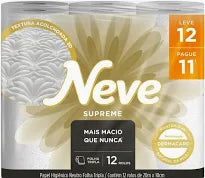 Papel Higiênico Neve Folha Tripla 20m 12 Rolos Suzano 7891172523472